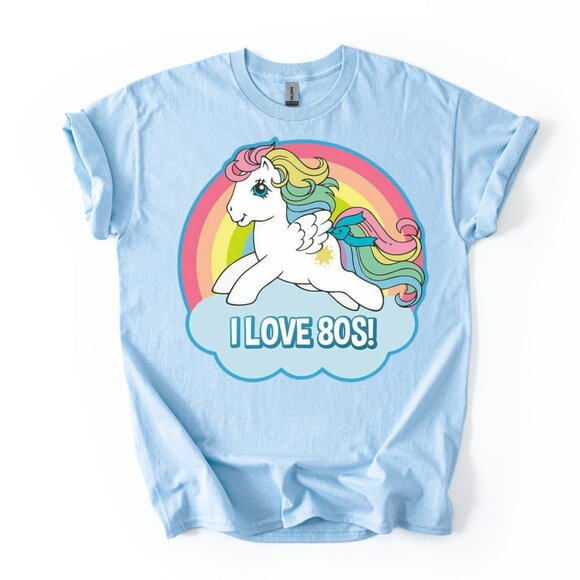 My Little Pony Style Shirt 80s Retro Rainbow Pegasus Unicorn Women's Graphic Tee - Picture 1 of 3